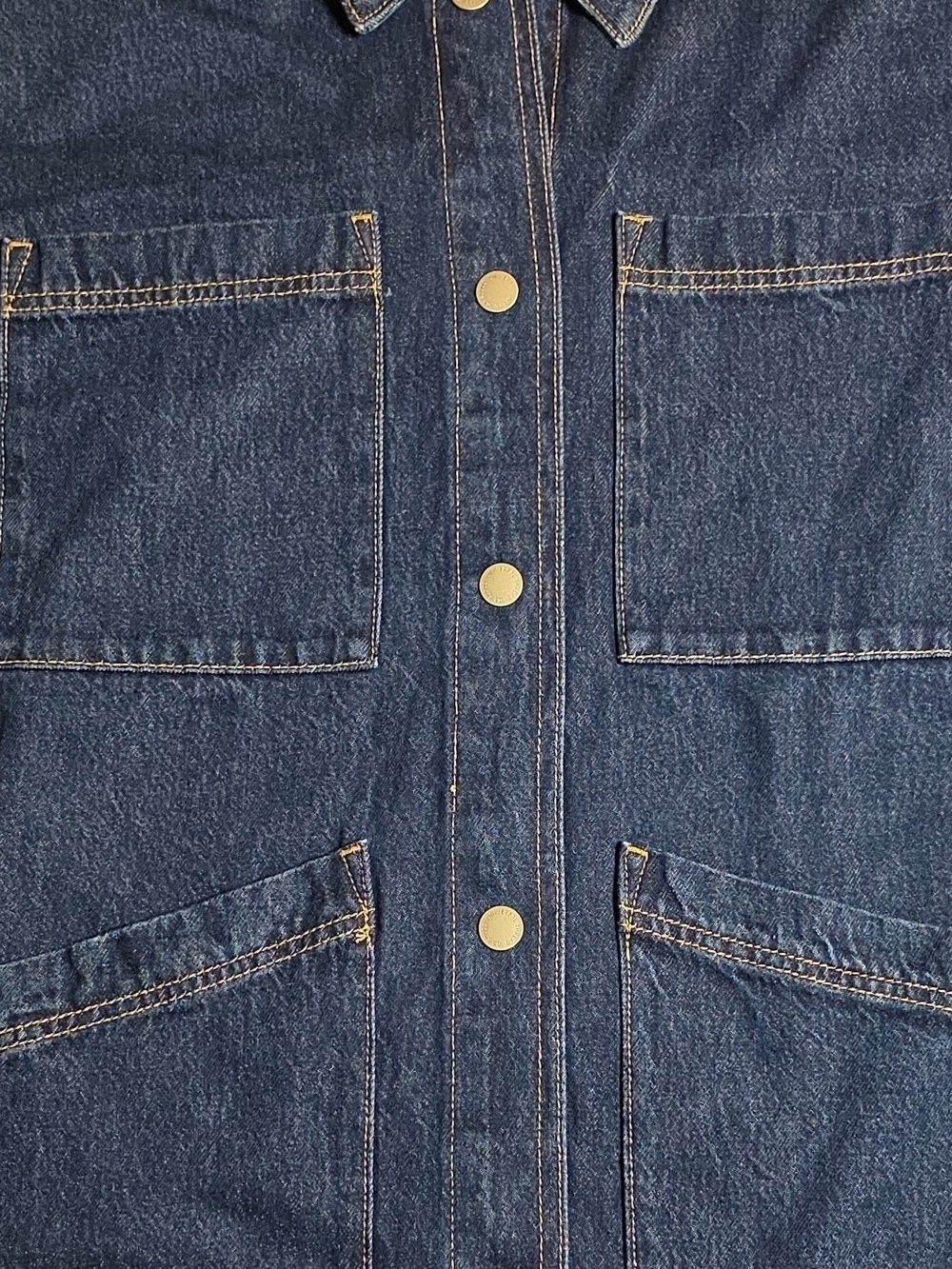 Universal Thread Dark Wash Denim Women's Jacket with Contrast Stitching - Picture 2 of 11